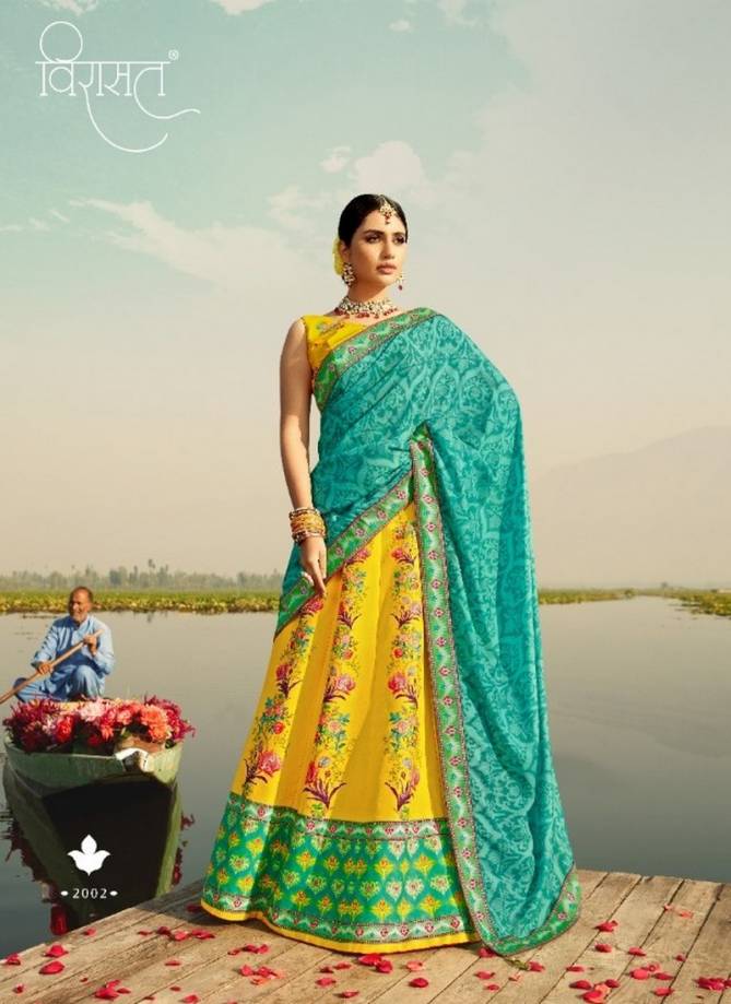 Virasat Nartaki Latest Fancy Heavy Wediing Wear Heavy Silk Printed And Worked Stunning Lehenga Choli Collection